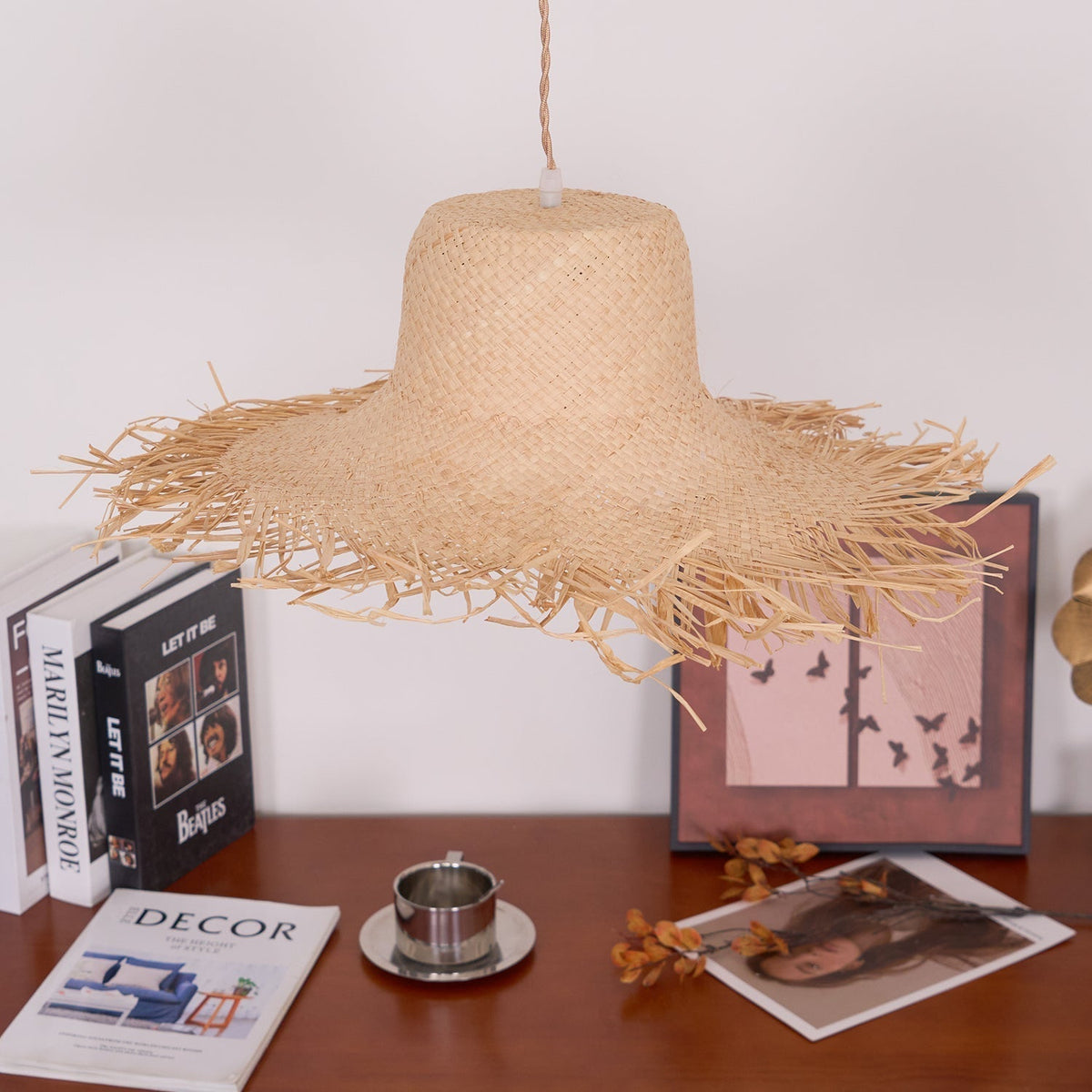 Vocan Rattan Vintage Pendant Light