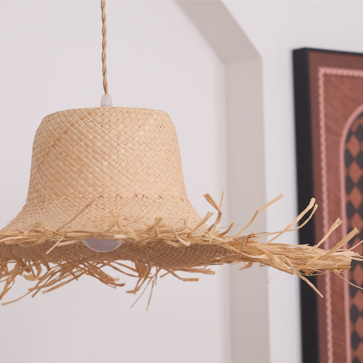 Vocan Rattan Vintage Pendant Light