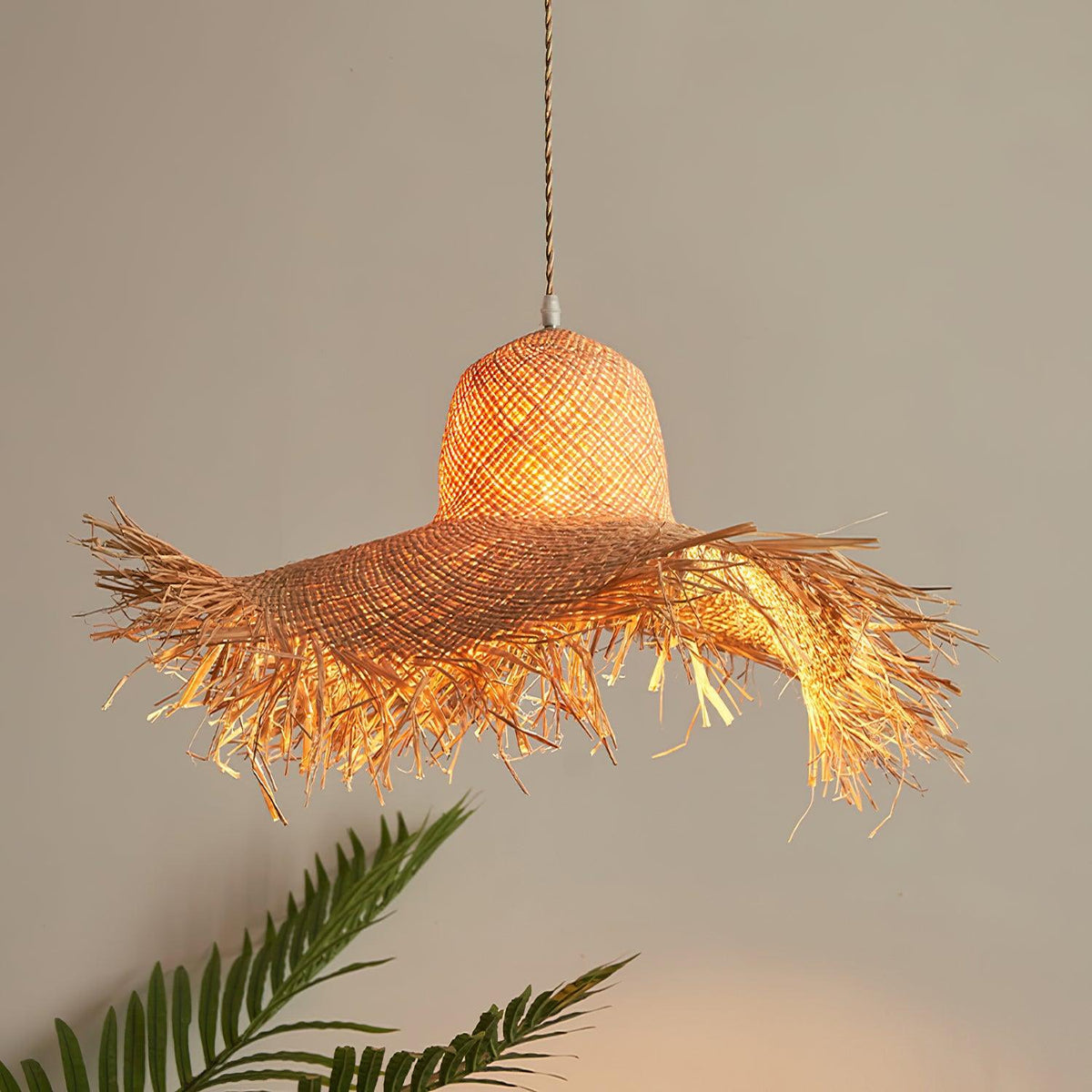 Vocan Rattan Vintage Pendant Light