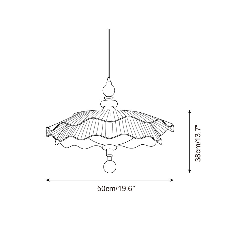 Ravina Pendant Lamp Pleated Ruffled Edge - Neutral Decor