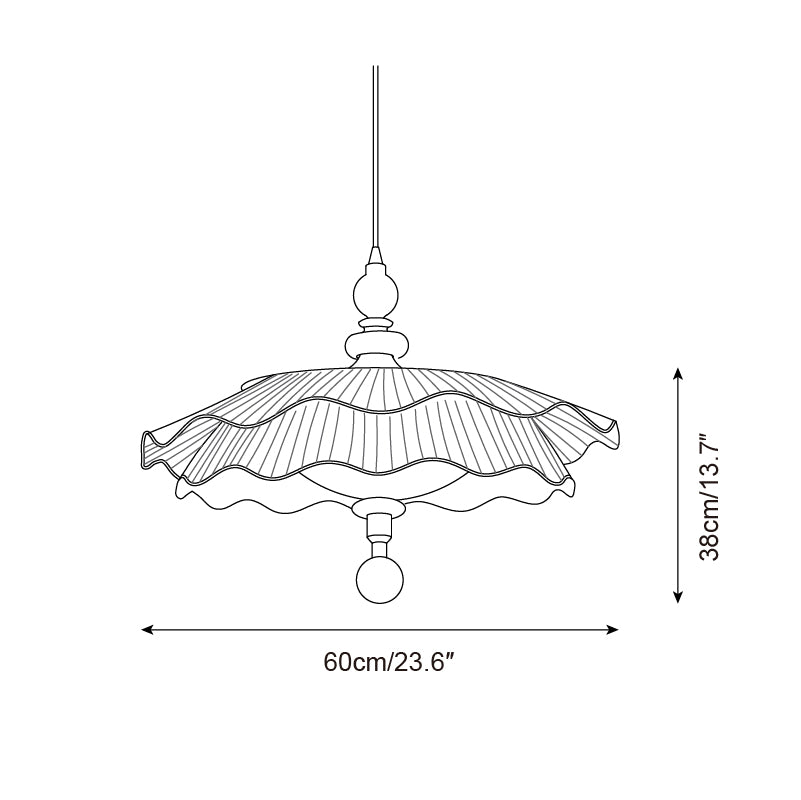 Ravina Pendant Lamp Pleated Ruffled Edge - Neutral Decor