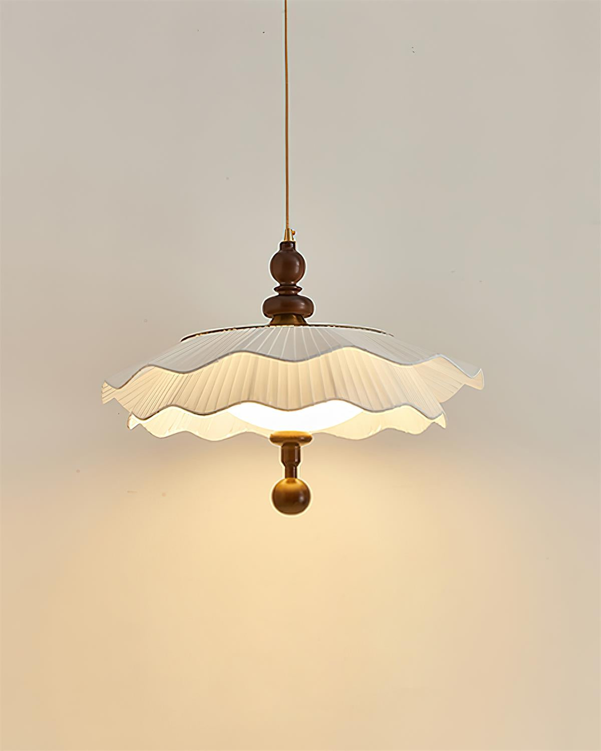 Ravina Pendant Lamp Pleated Ruffled Edge - Neutral Decor