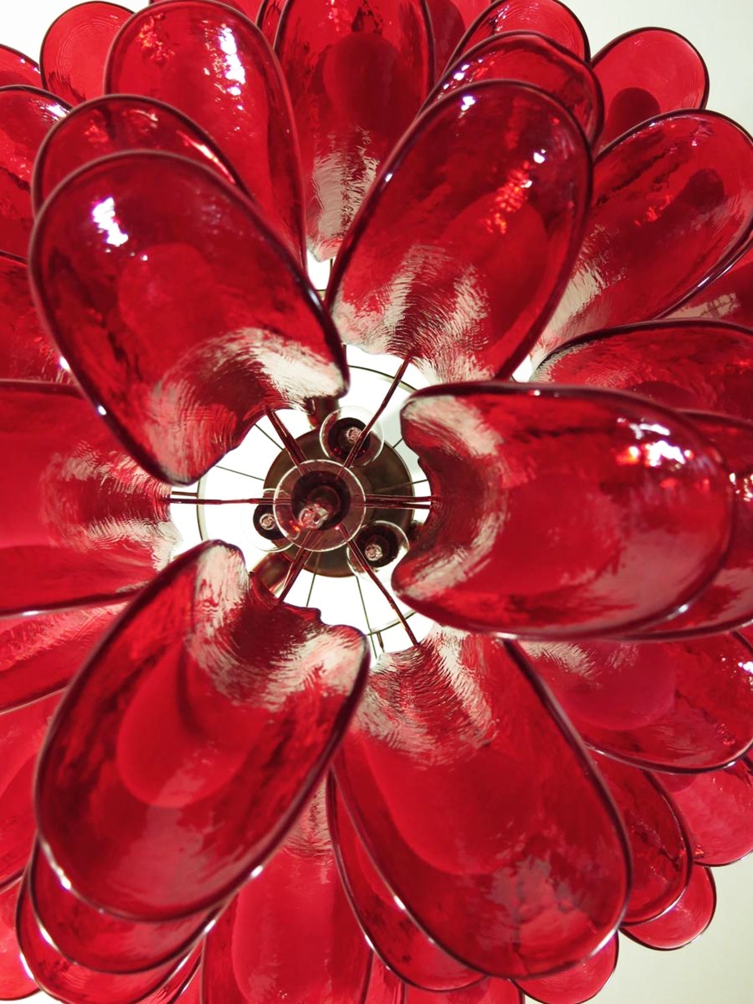 Teriaiel Chandelier Red Murano Petals