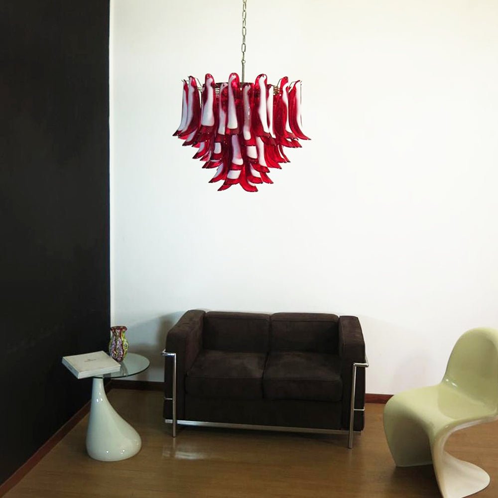 Teriaiel Chandelier Red Murano Petals