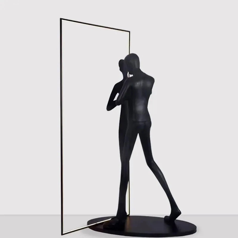 Onoryra Sculptural Black Mirror Floor Lamp