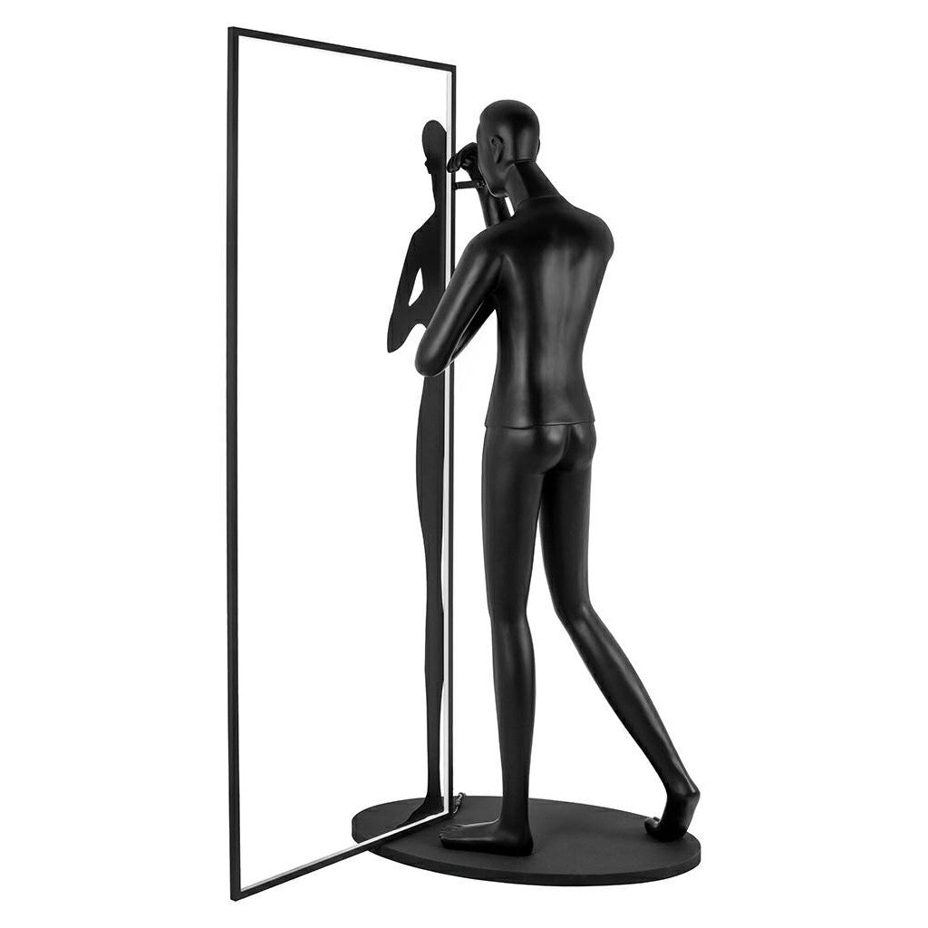 Onoryra Sculptural Black Mirror Floor Lamp