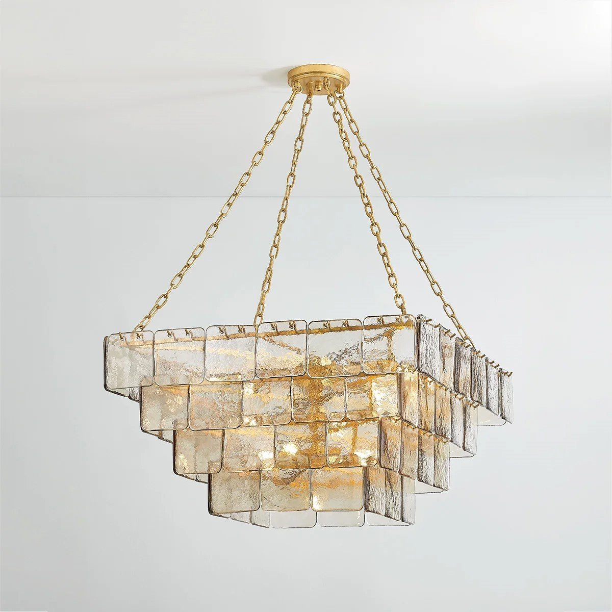 Eiriniel Chandelier Chain Champagne Piastre Glass Tiered