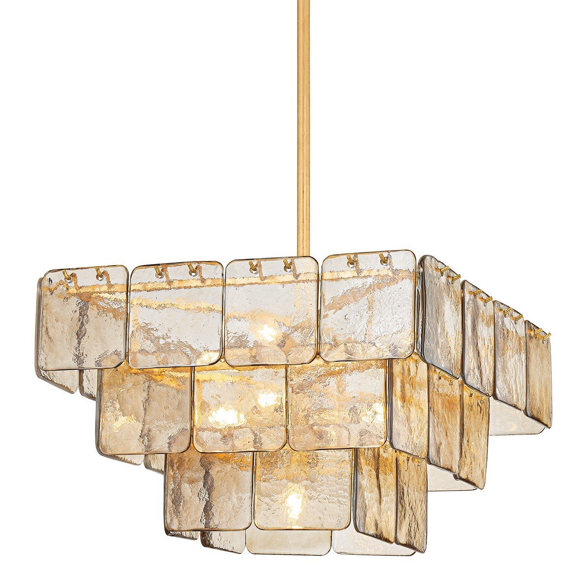 Celaniel Chandelier Champagne Piastre Glass Modern