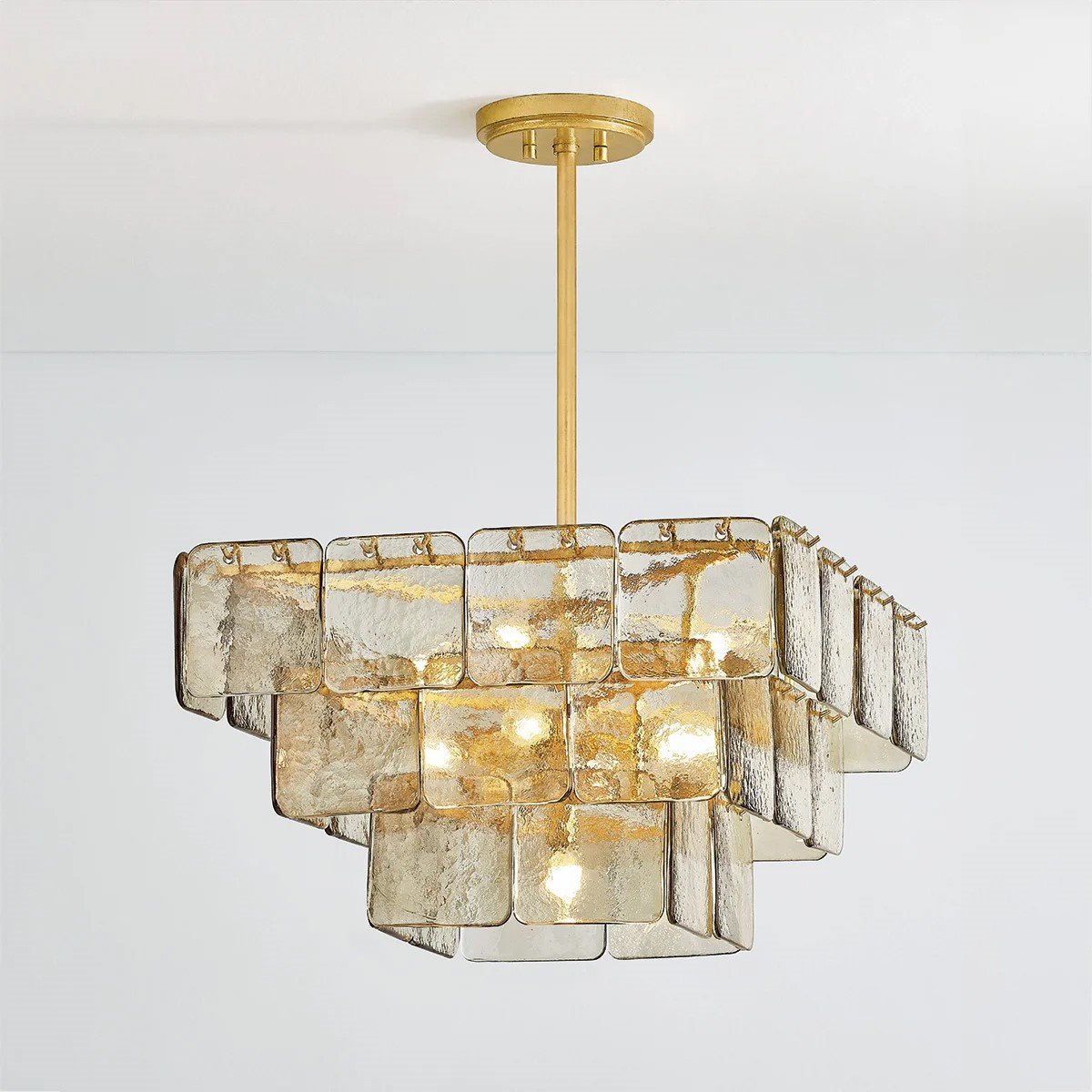 Celaniel Chandelier Champagne Piastre Glass Modern