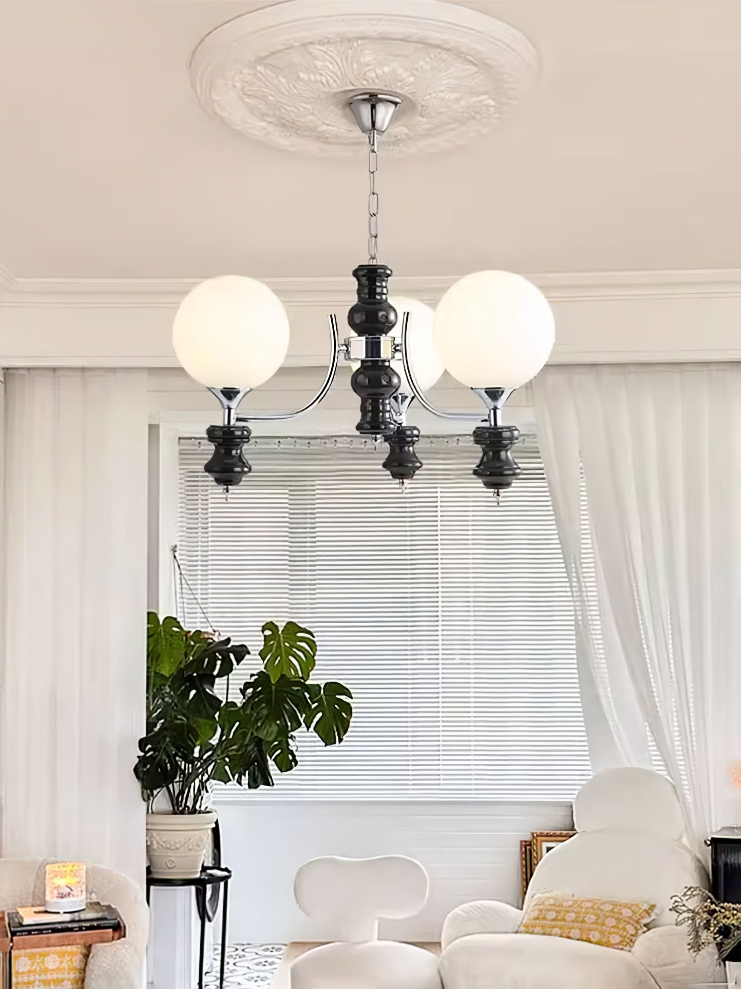 Miraena Chandelier Regal Orb Frosted