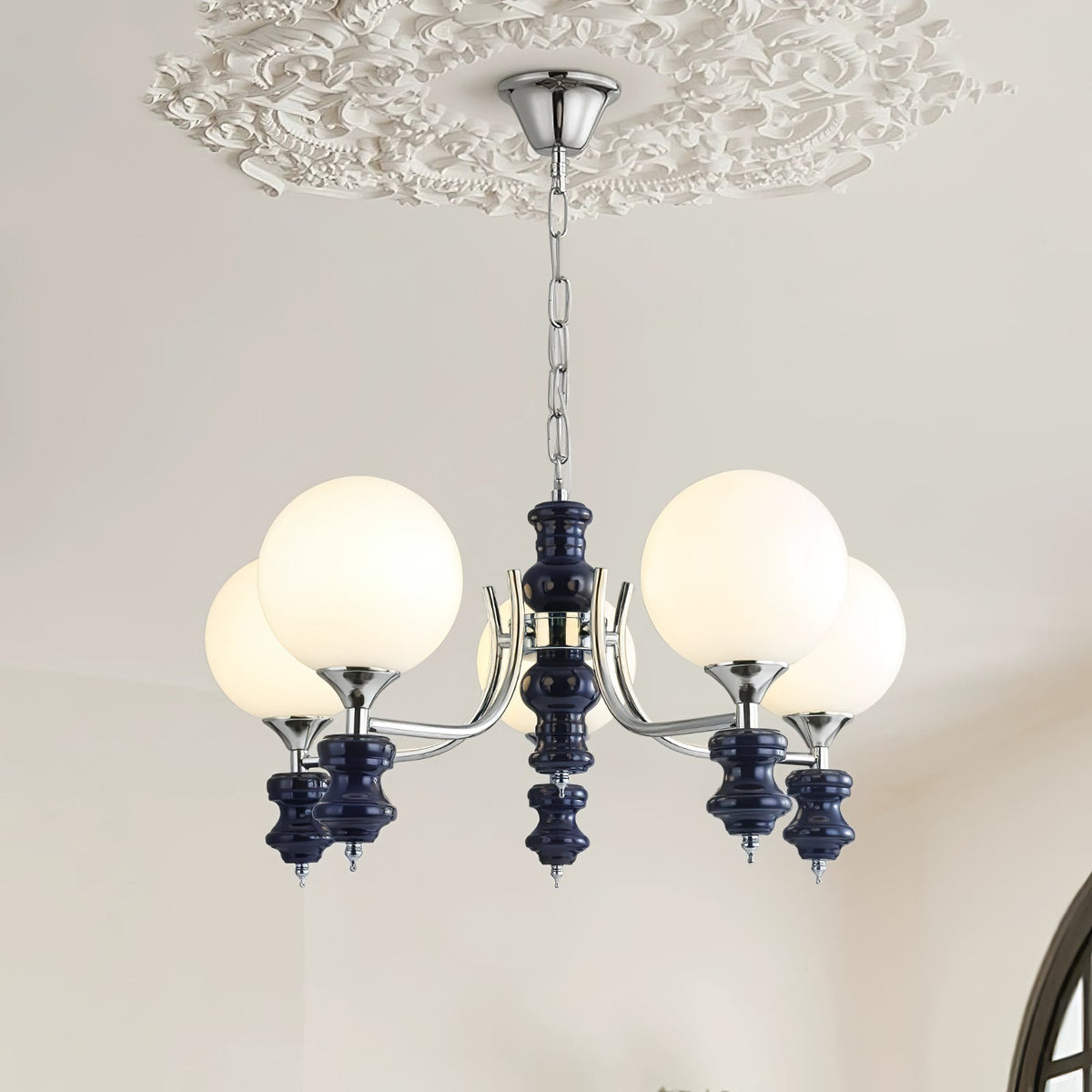 Miraena Chandelier Regal Orb Frosted