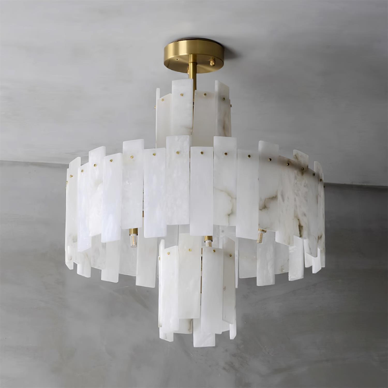 Soraya Art Deco Alabaster Chandelier Light