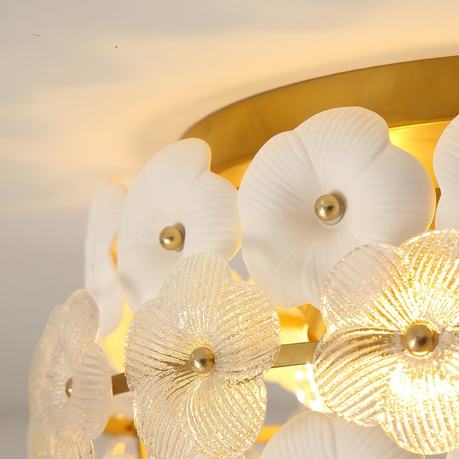 Regina Art Flowers Glass Ceramics Ceiling Lamp