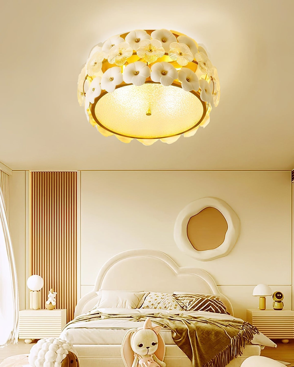 Regina Art Flowers Glass Ceramics Ceiling Lamp