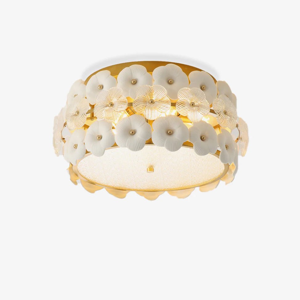 Regina Art Flowers Glass Ceramics Ceiling Lamp