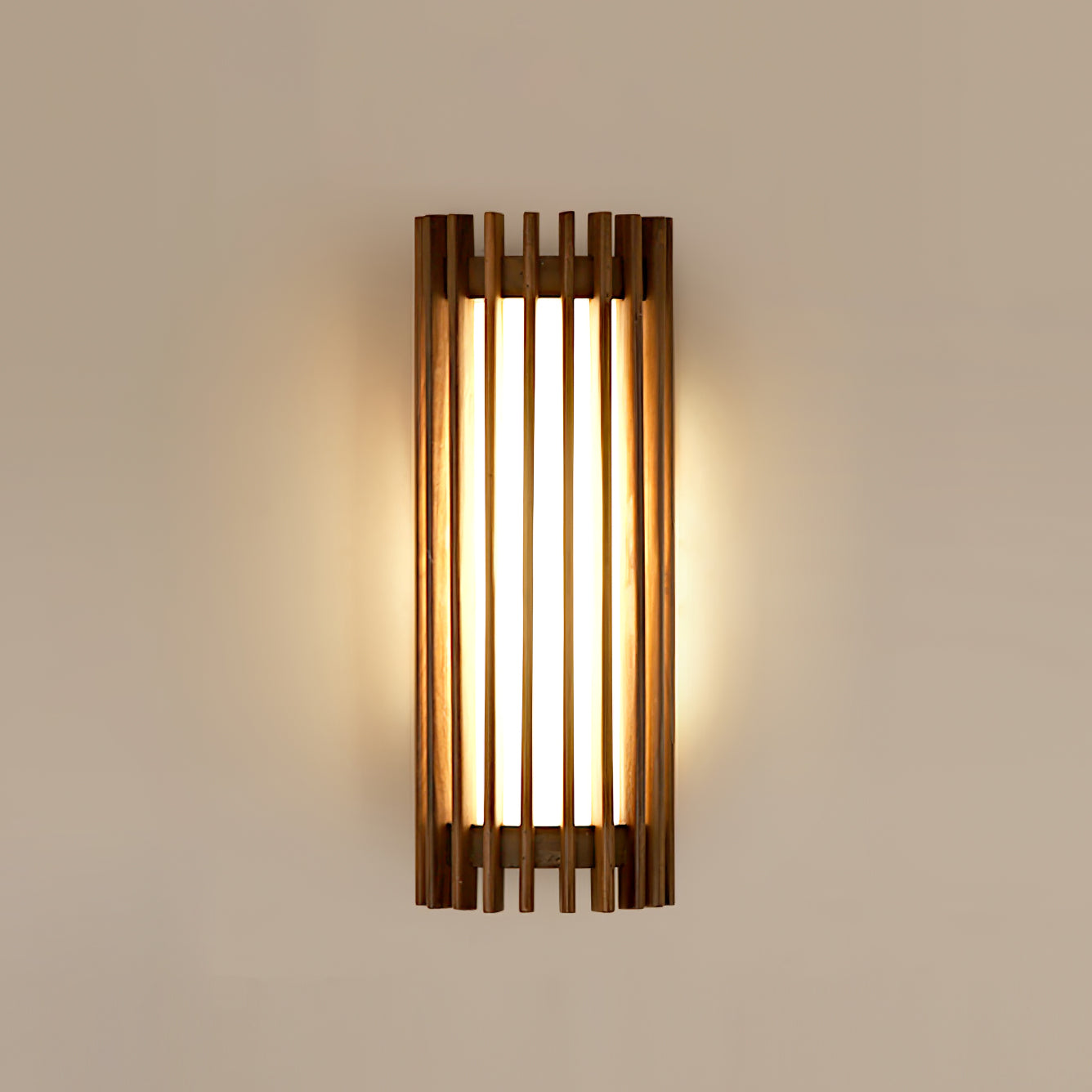 Veyno Wooden Slatted Wall Lamp - Neutral Decor