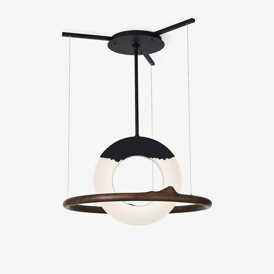 Mytalan Circular Acrylic Wood Pendant Light