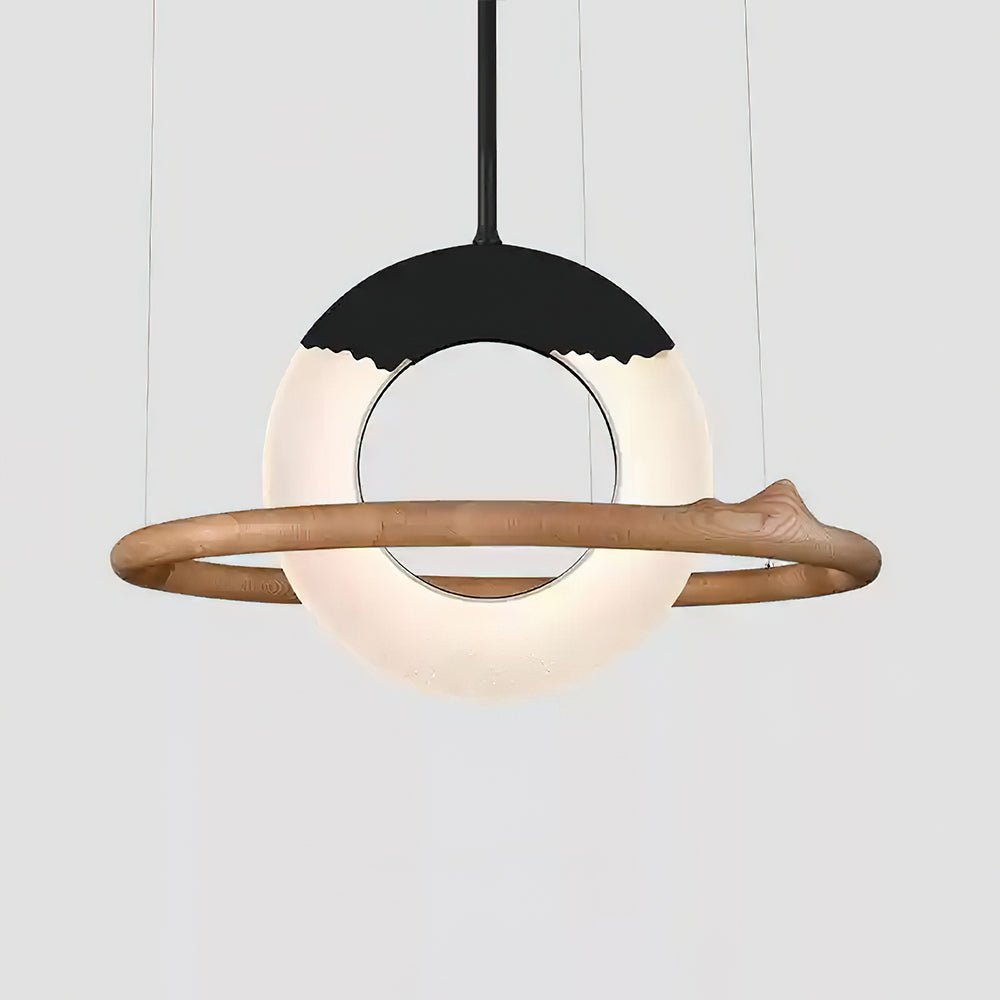 Mytalan Circular Acrylic Wood Pendant Light