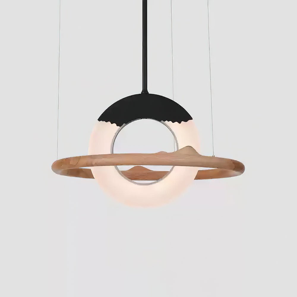 Mytalan Circular Acrylic Wood Pendant Light