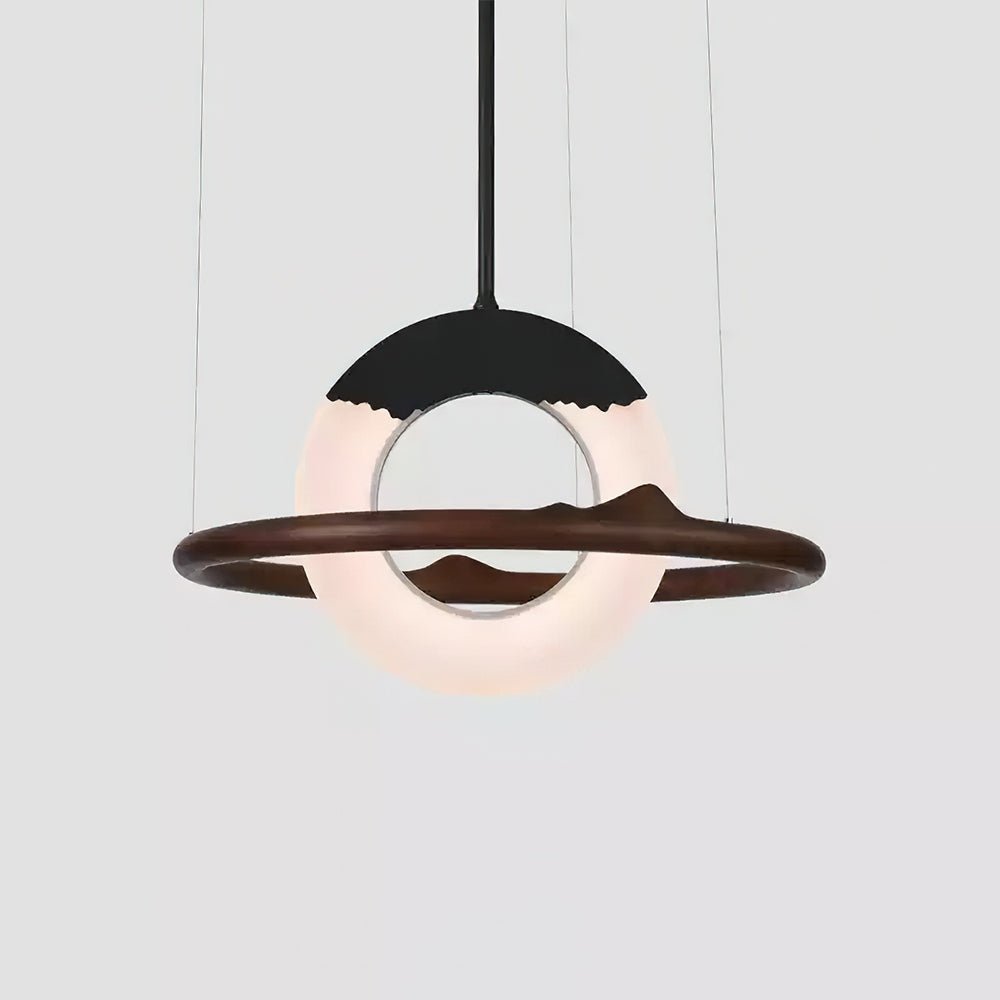 Mytalan Circular Acrylic Wood Pendant Light