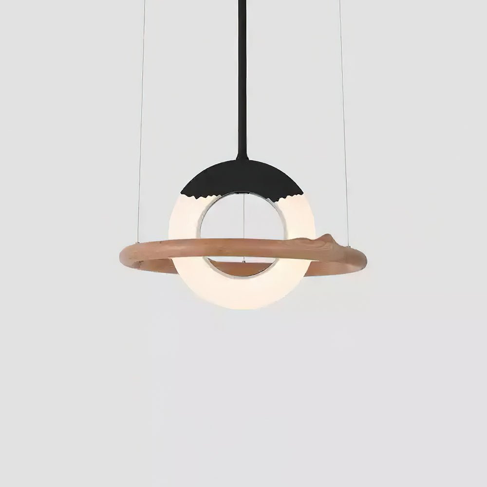 Mytalan Circular Acrylic Wood Pendant Light