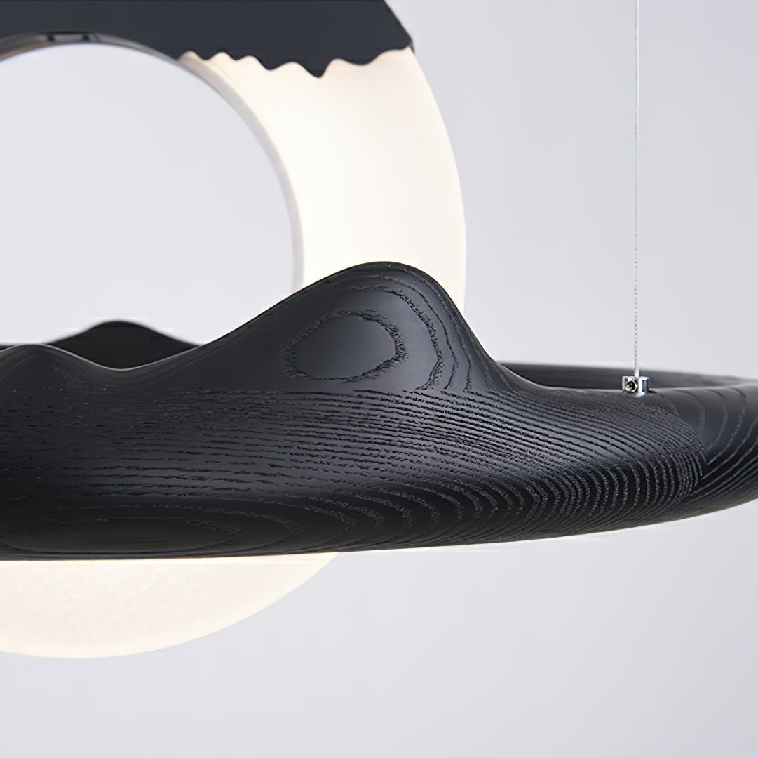 Mytalan Circular Acrylic Wood Pendant Light