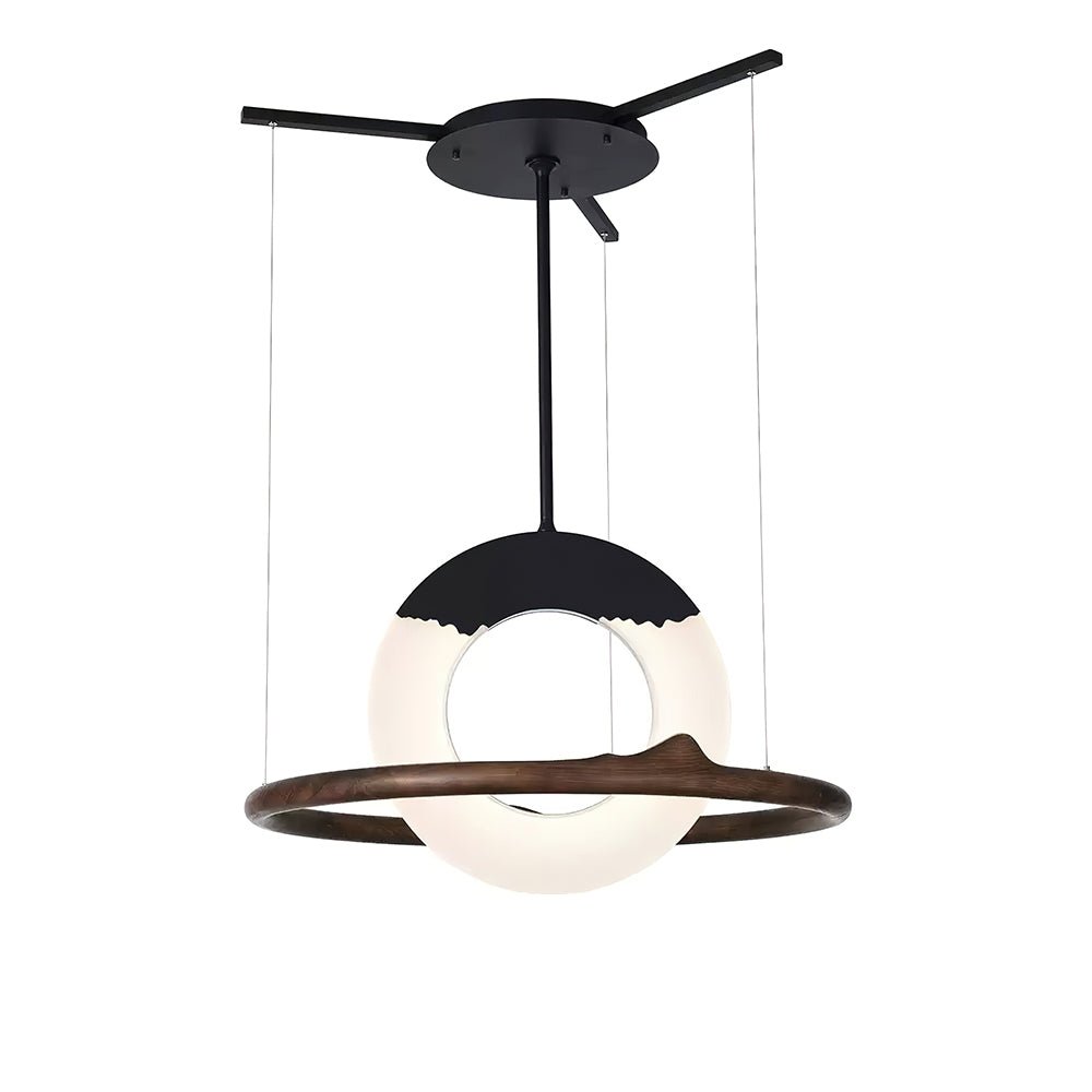Mytalan Circular Acrylic Wood Pendant Light