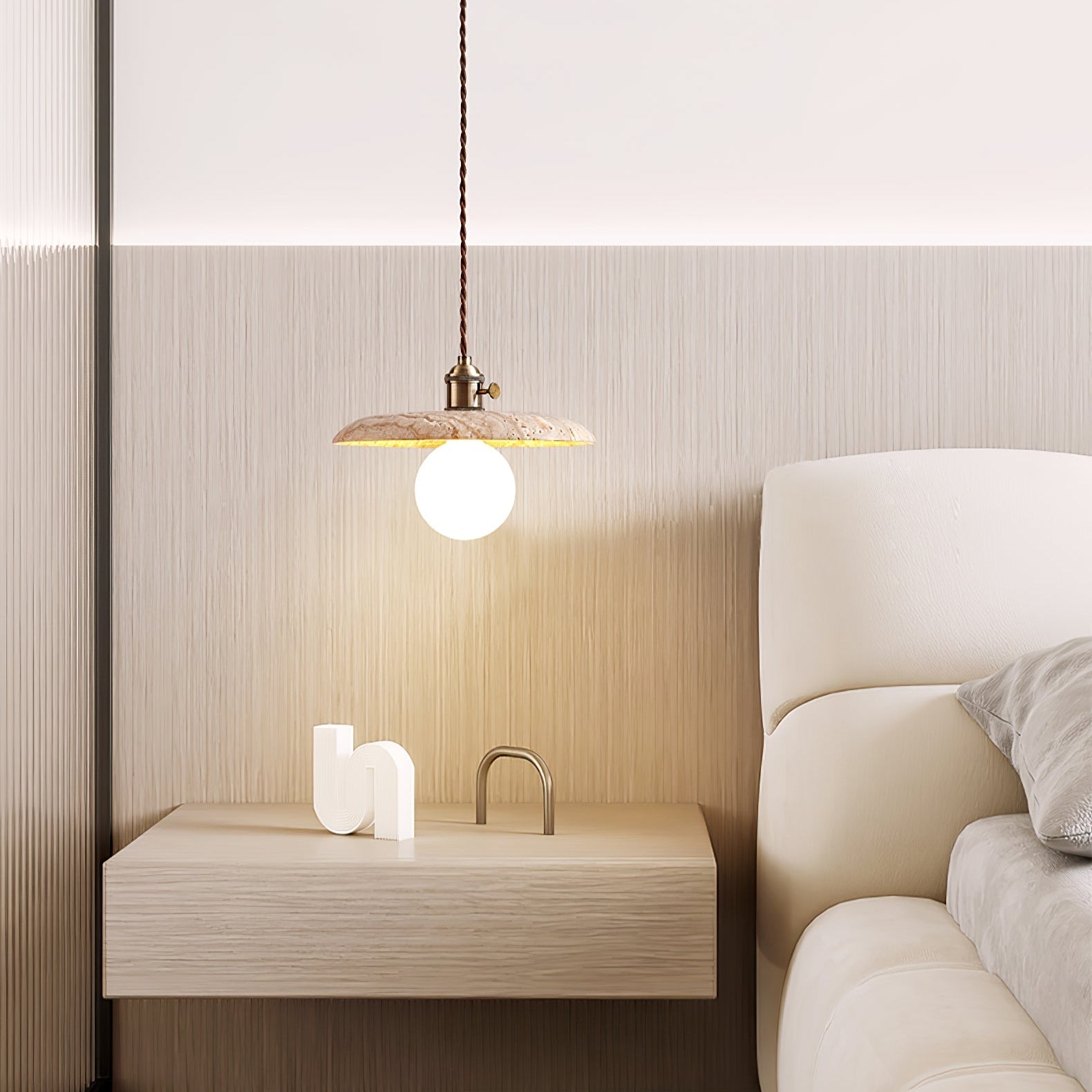 Tavaora Minimalist Travertine Pendant Light