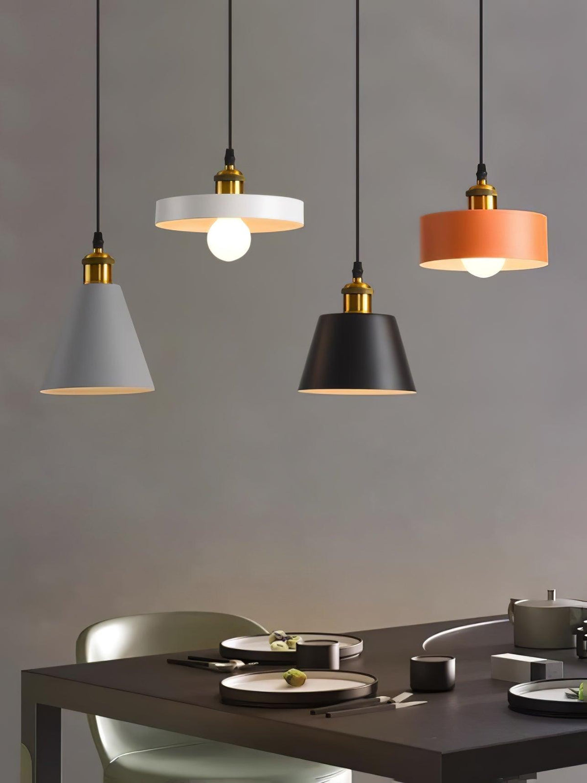 Trio Industrial Resin Pendant Lamp