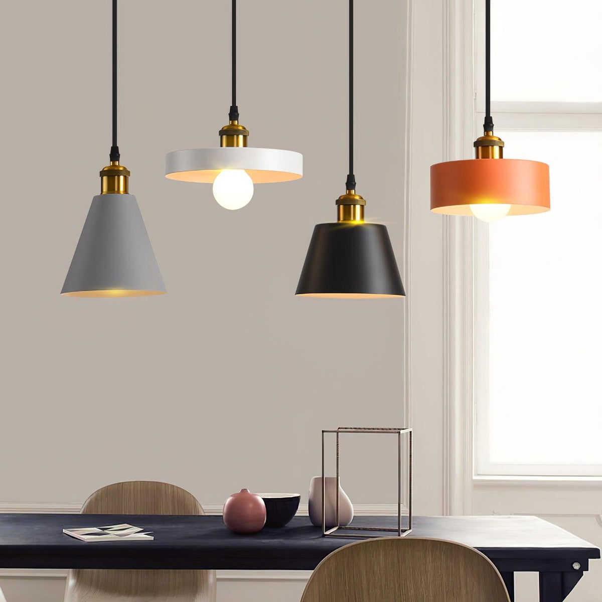Trio Industrial Resin Pendant Lamp