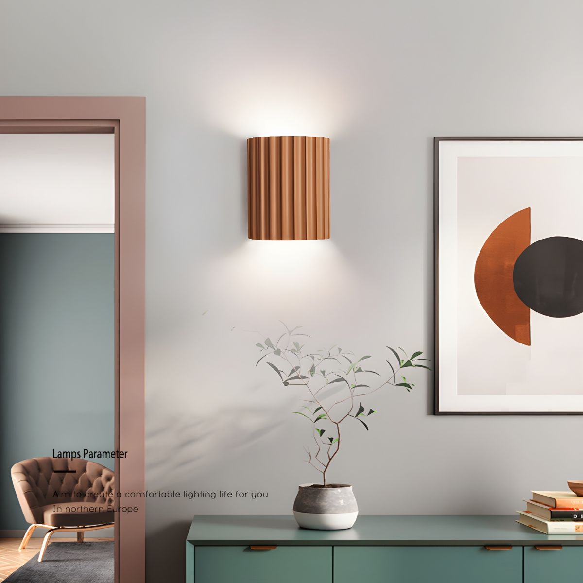 Ivvinen Nordic Art Ribbed Resin Wall Lamp