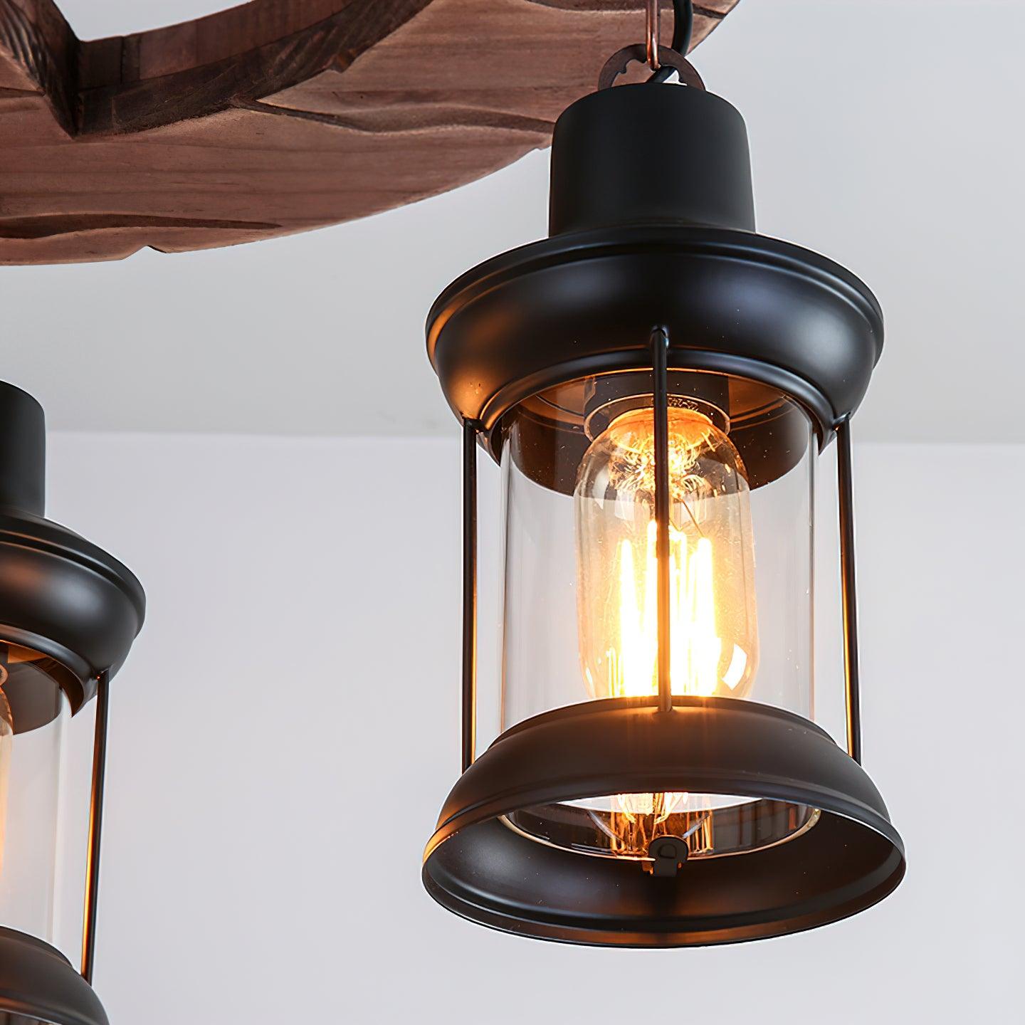 Tavlen Chandelier Boat Wood Vintage