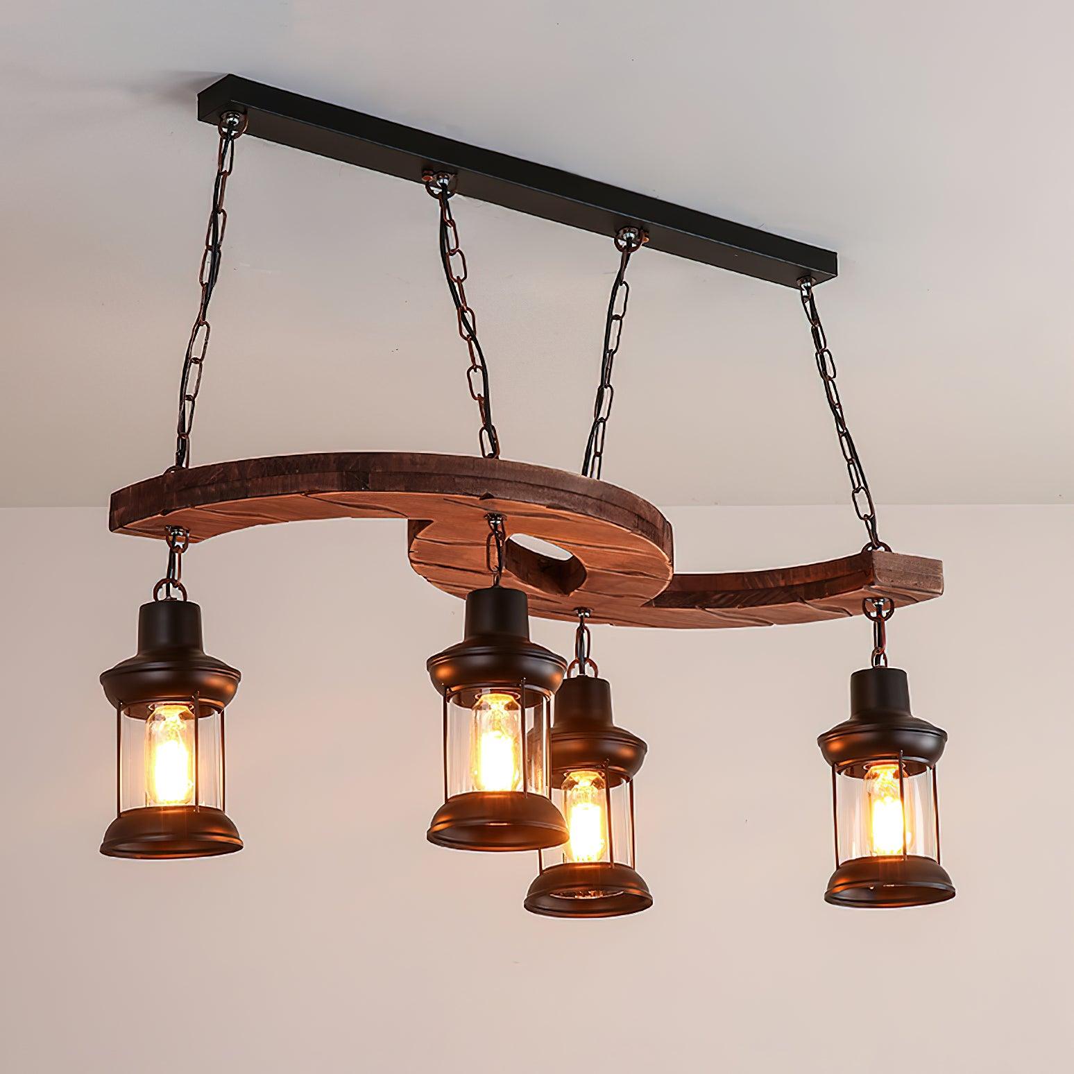 Tavlen Chandelier Boat Wood Vintage