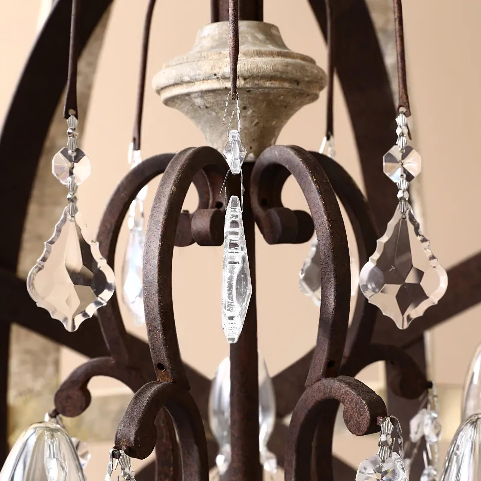 Lustra Chandelier Retro Globe with Weathered Wood - Neutral Decor