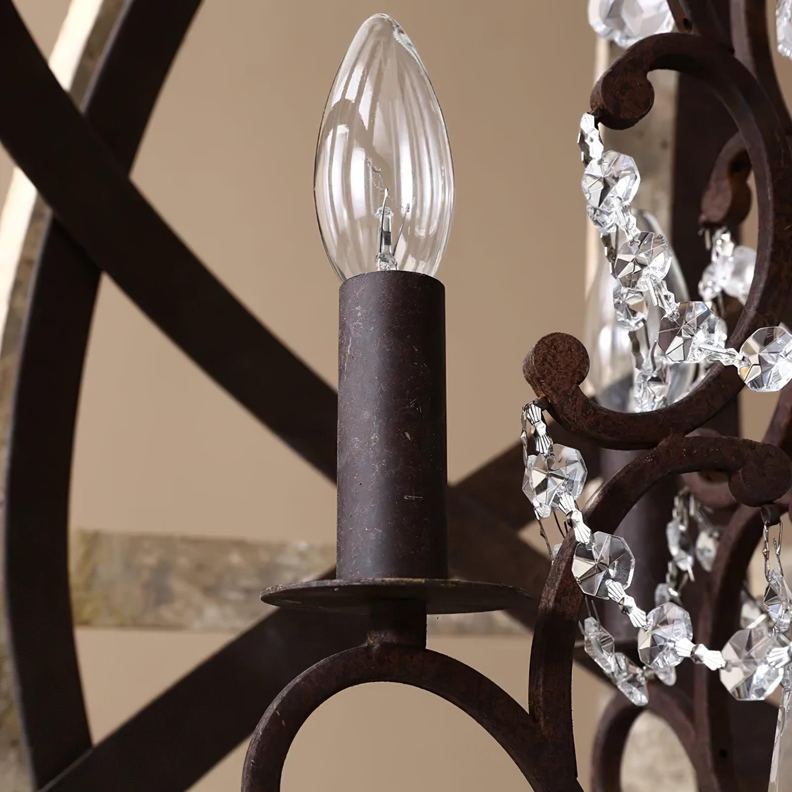 Lustra Chandelier Retro Globe with Weathered Wood - Neutral Decor