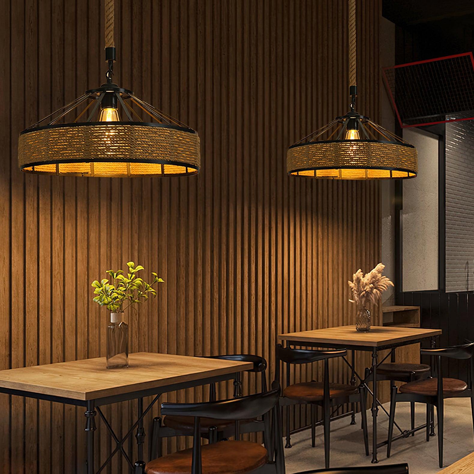 Yavmis Retro Hemp Rope Exquisite Pendant Light