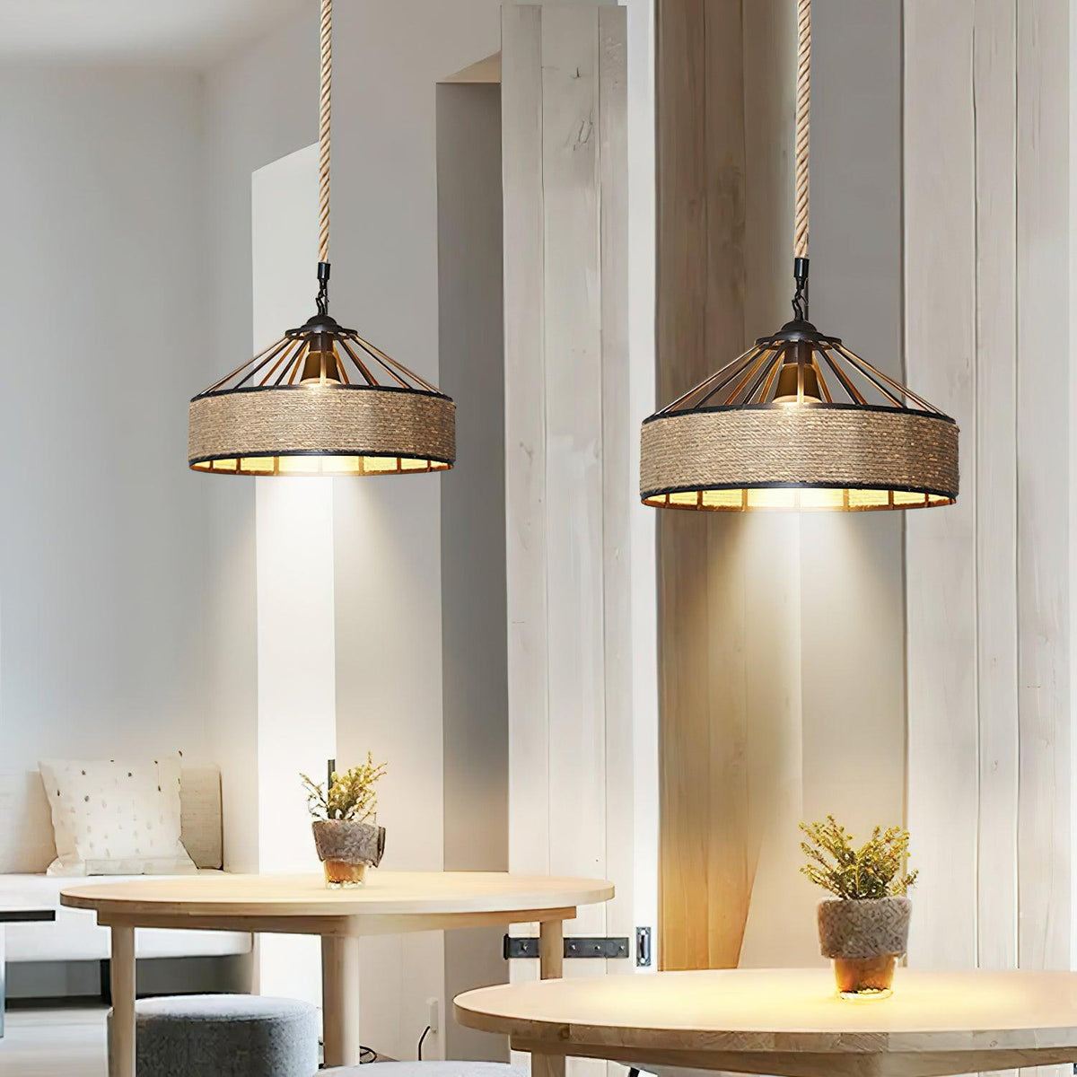 Yavmis Retro Hemp Rope Exquisite Pendant Light