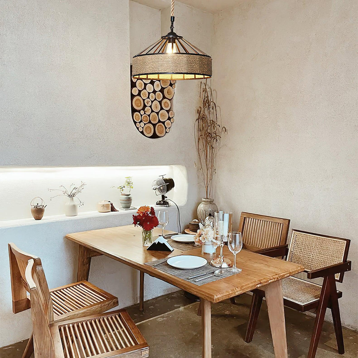 Yavmis Retro Hemp Rope Exquisite Pendant Light
