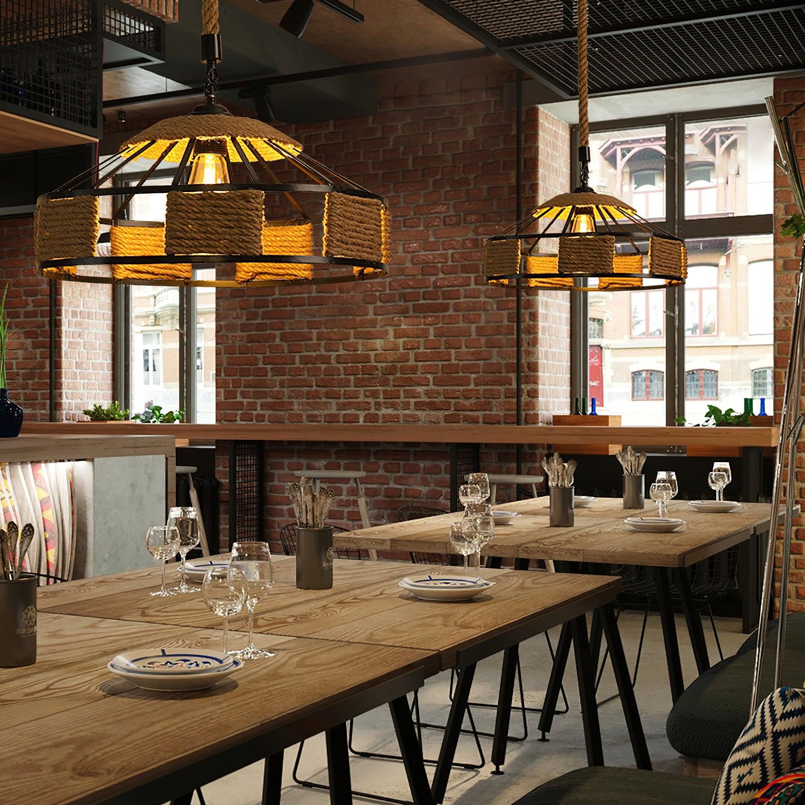 Yavmis Retro Hemp Rope Exquisite Pendant Light