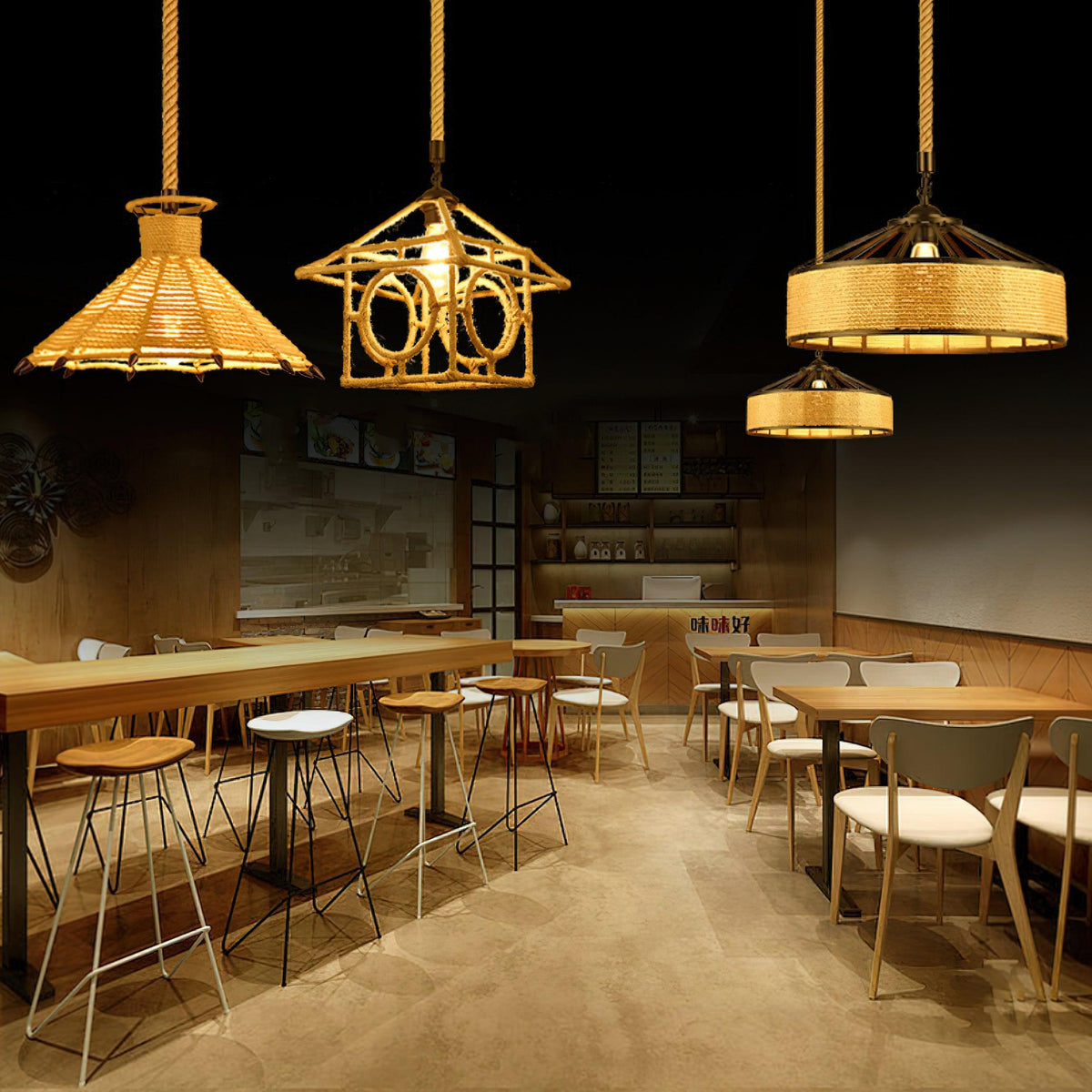 Yavmis Retro Hemp Rope Exquisite Pendant Light