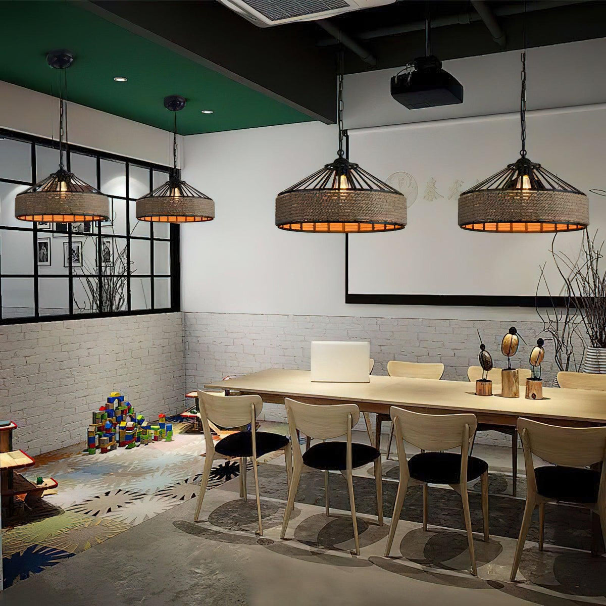 Yavmis Retro Hemp Rope Exquisite Pendant Light