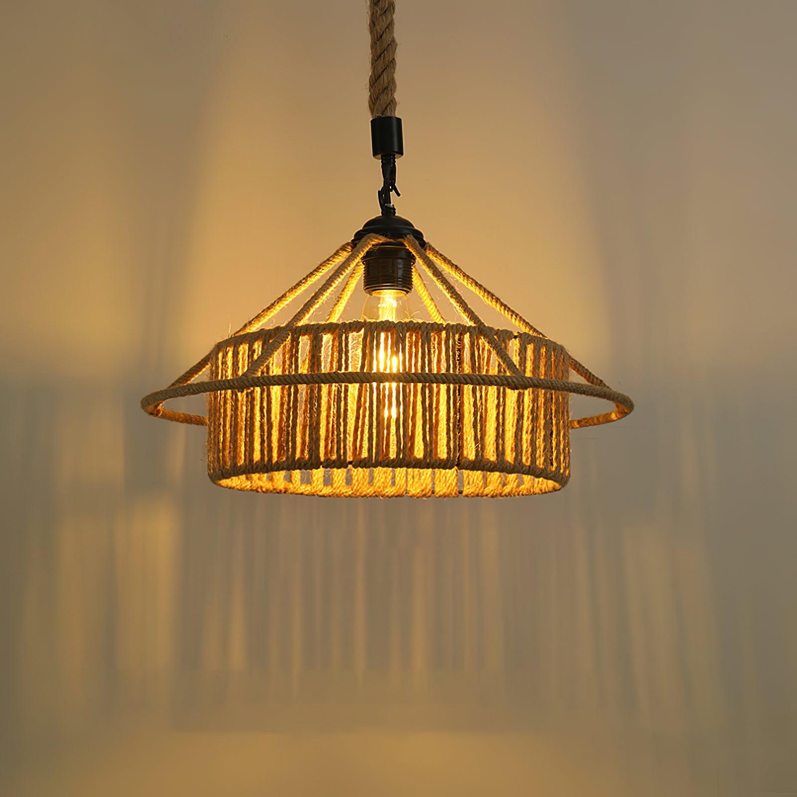 Yavmis Retro Hemp Rope Exquisite Pendant Light
