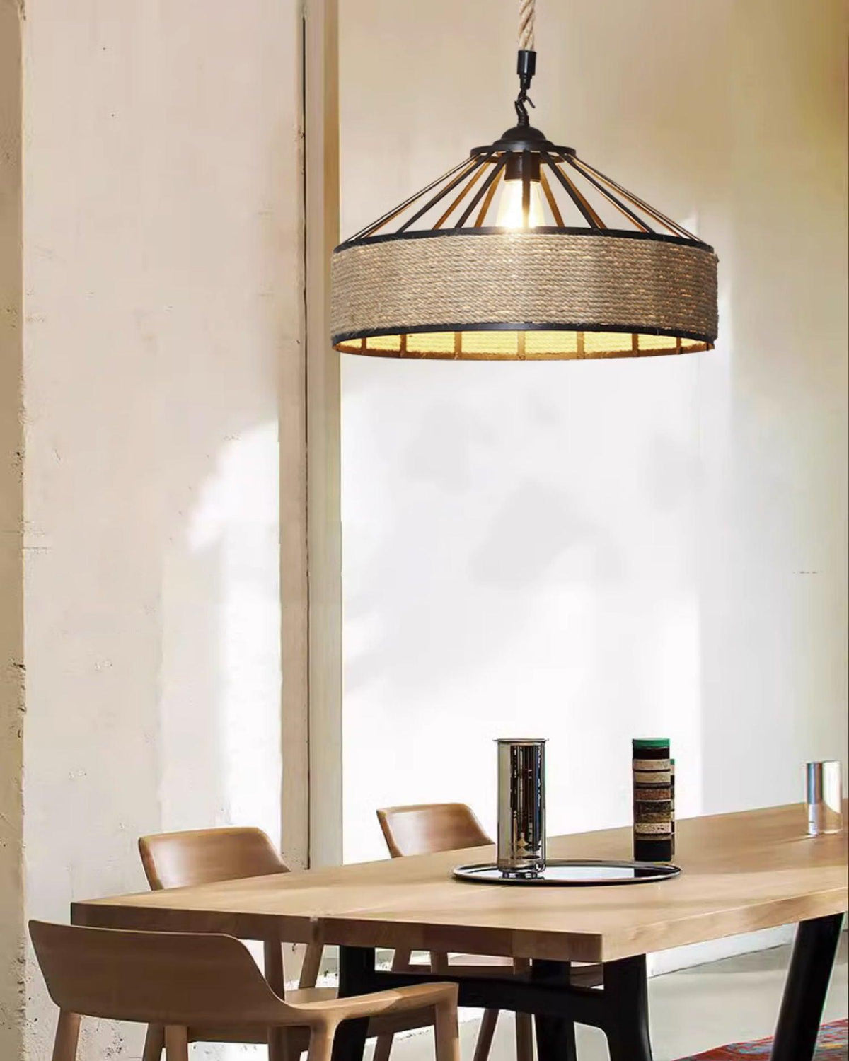 Yavmis Retro Hemp Rope Exquisite Pendant Light