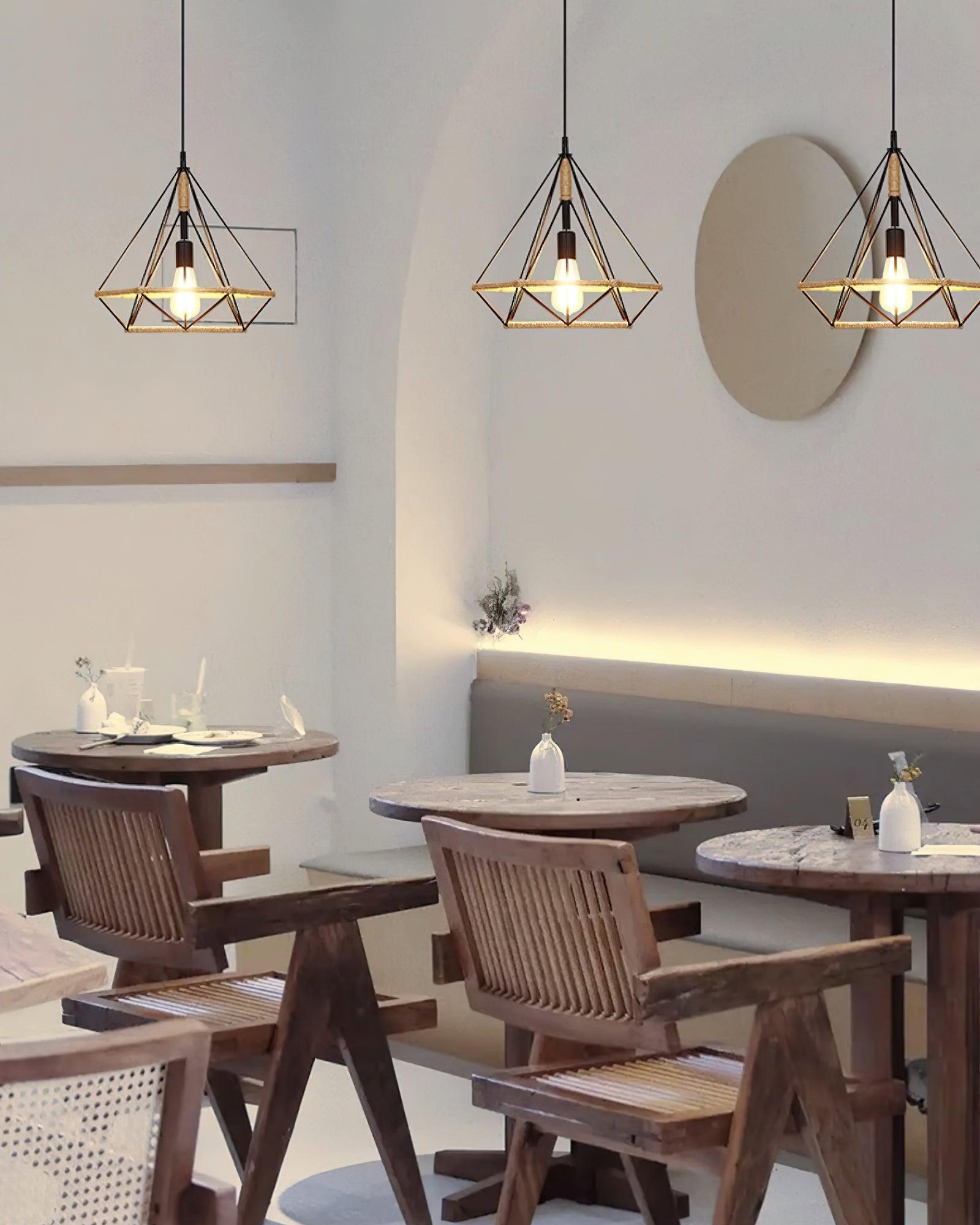 Xunell Retro Hemp Rope Interesting Pendant Light