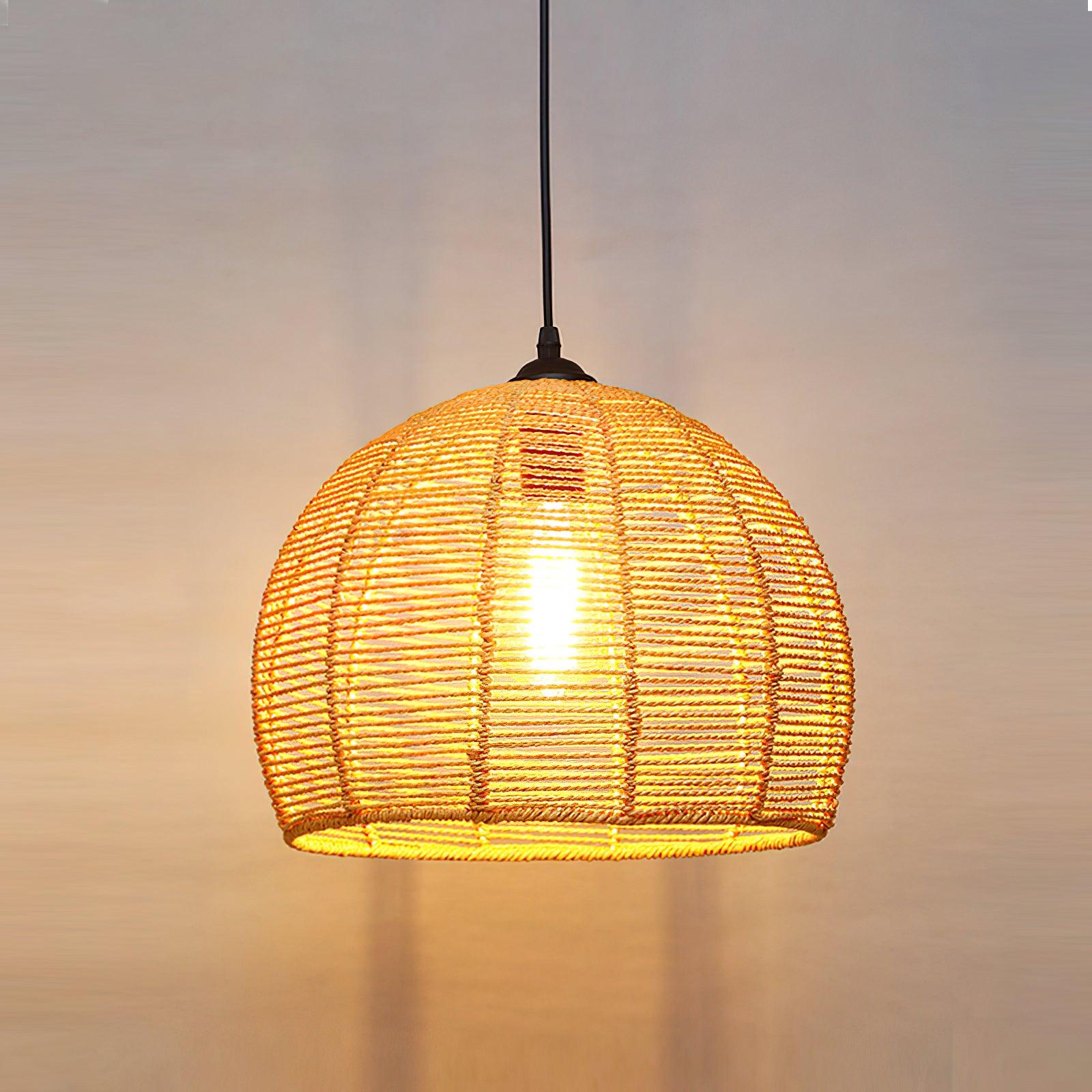 Xunell Retro Hemp Rope Interesting Pendant Light