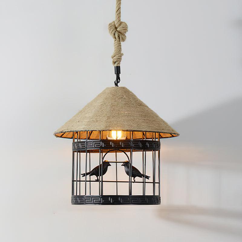 Xunell Retro Hemp Rope Interesting Pendant Light