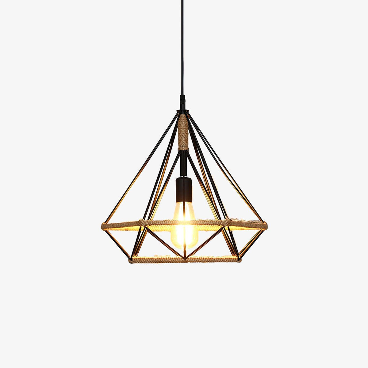 Xunell Retro Hemp Rope Interesting Pendant Light