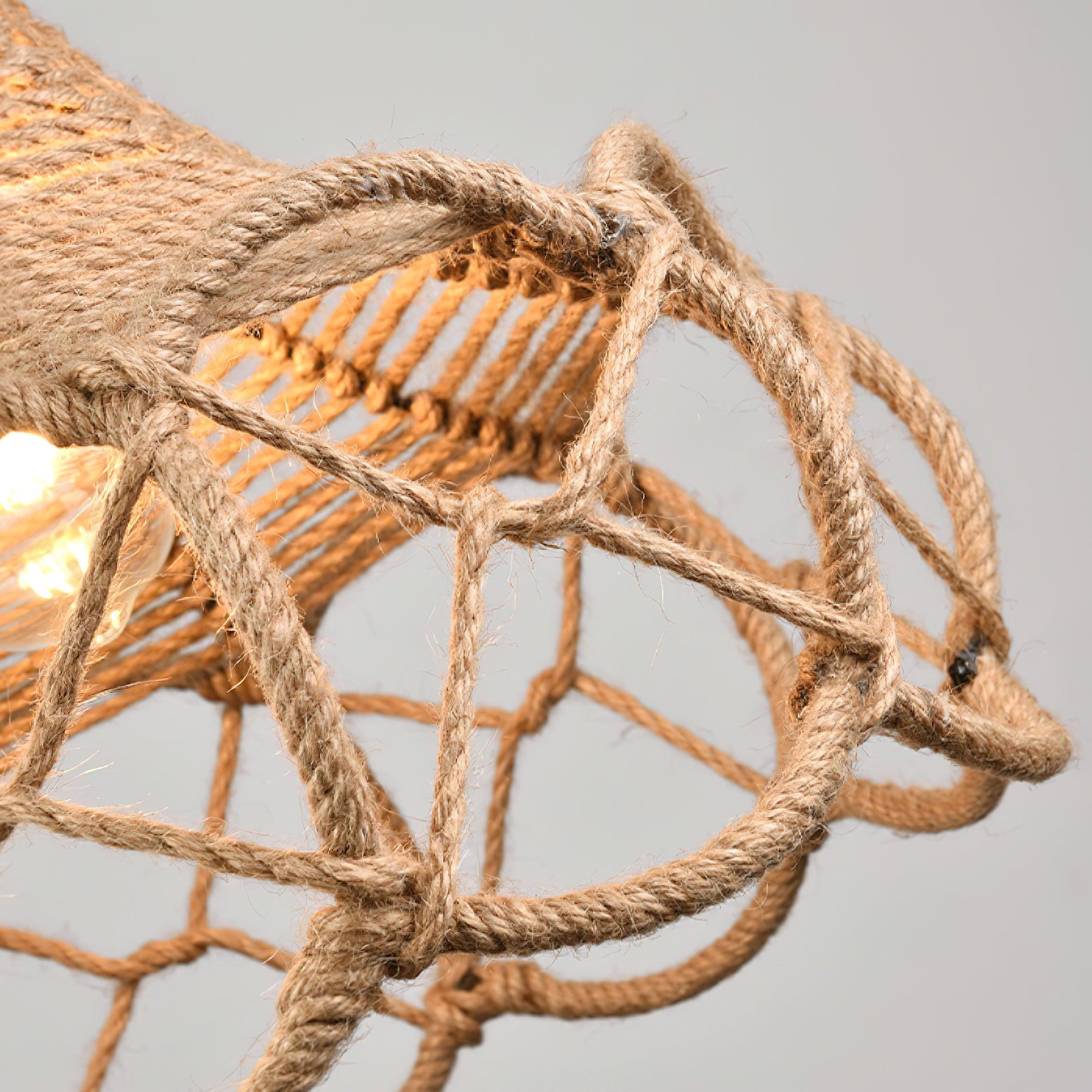 Xunell Retro Hemp Rope Interesting Pendant Light