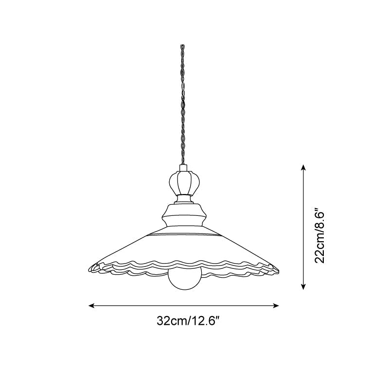 Revelyn Pendant Lamp Scalloped Ribbon - Neutral Decor