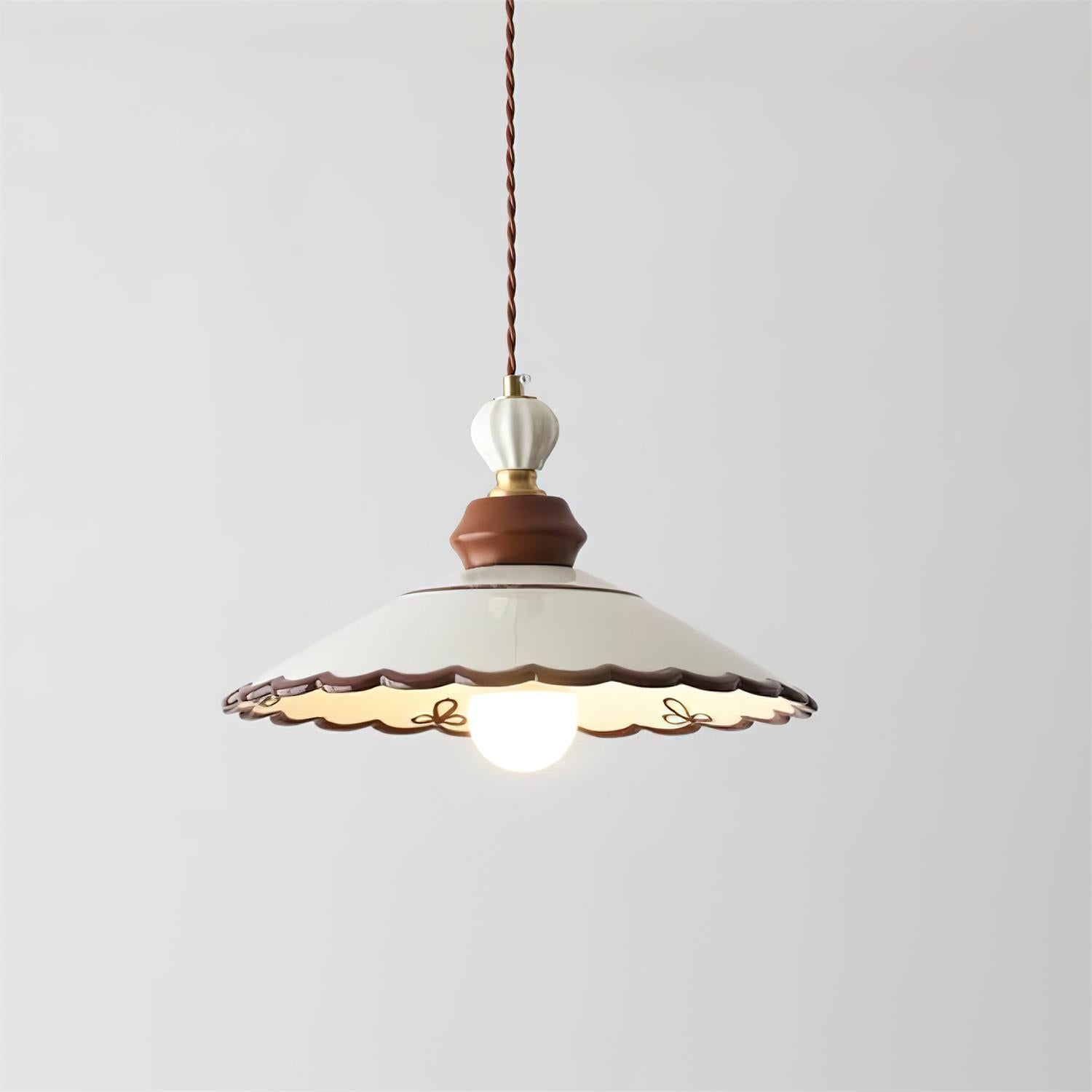 Revelyn Pendant Lamp Scalloped Ribbon - Neutral Decor